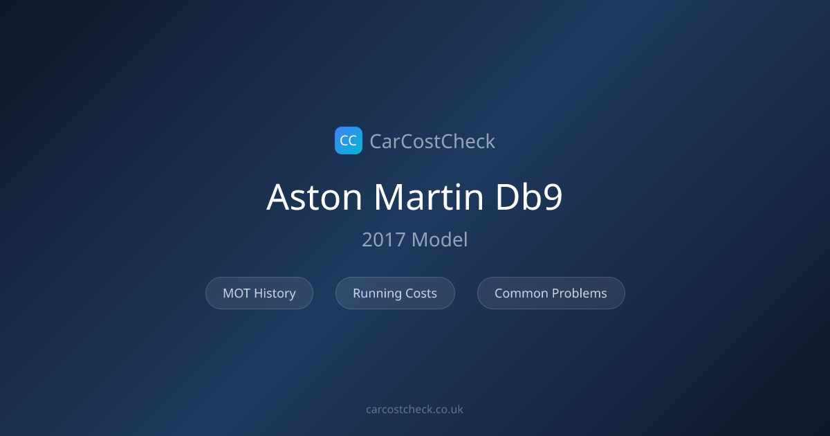 Aston martin Db9 (2017): 99% MOT Pass Rate | Free Car Check | CarCostCheck