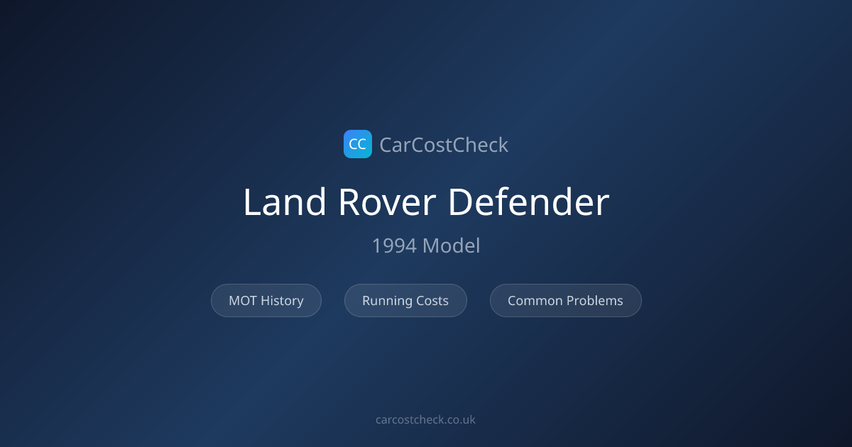 Land rover Defender (1994): 74% MOT Pass Rate | Free Car Check ...