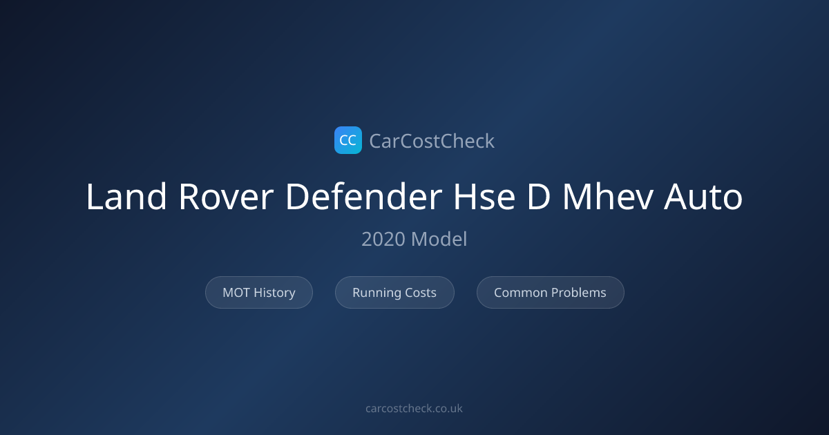 Land rover Defender hse d mhev auto (2020): 89% MOT Pass Rate | Free ...