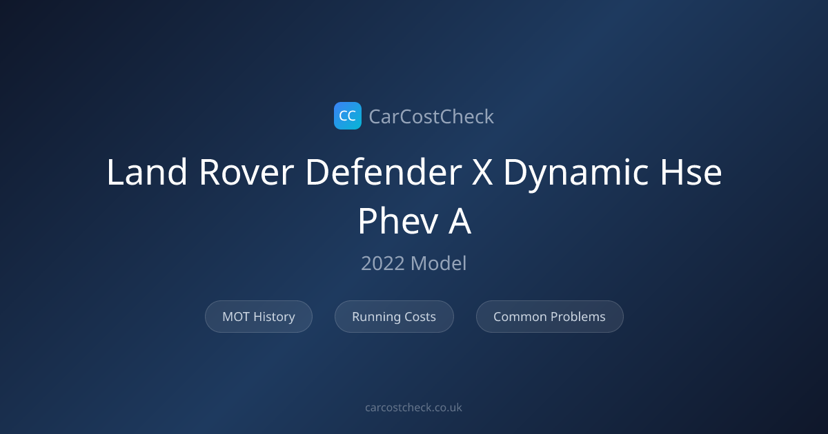Land rover Defender x-dynamic hse phev a (2022): 94% MOT Pass Rate ...